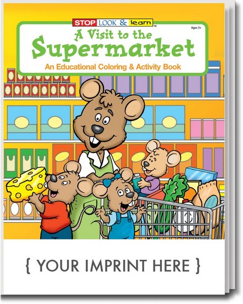 CS0580 A Visit To The Supermarket Coloring And Activity BOOK With Cust